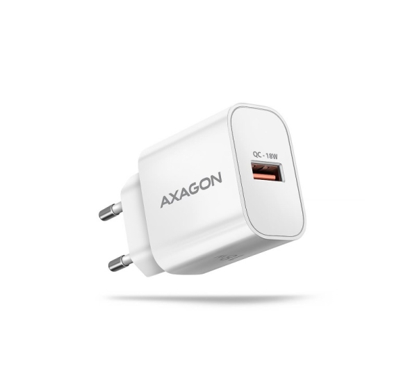 MOBILE CHARGER WALL USB 18W/1PORT WHITE ACU-QC18W AXAGON