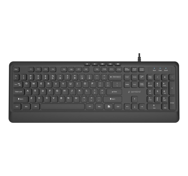 KEYBOARD MULTIMEDIA USB ENG/BLACK KB-MCH-05 GEMBIRD