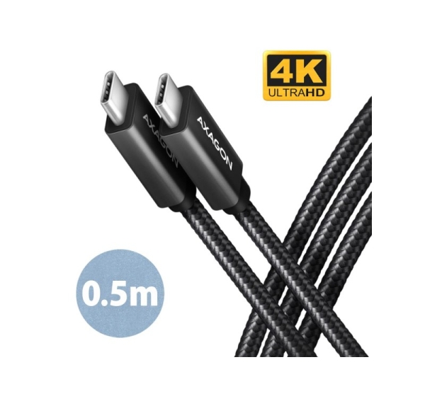 CABLE USB-C TO USB-C 0.5M 100W/BLACK BUCM32-CM05AB AXAGON