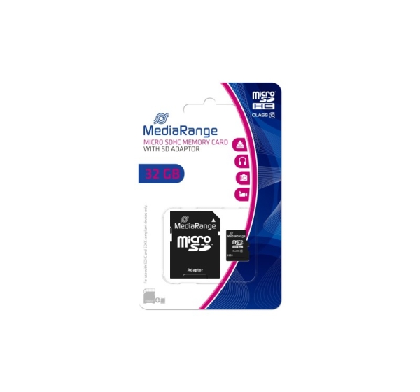 MEMORY MICRO SDHC 32GB C10/W/ADAPTER MR959 MEDIARANGE