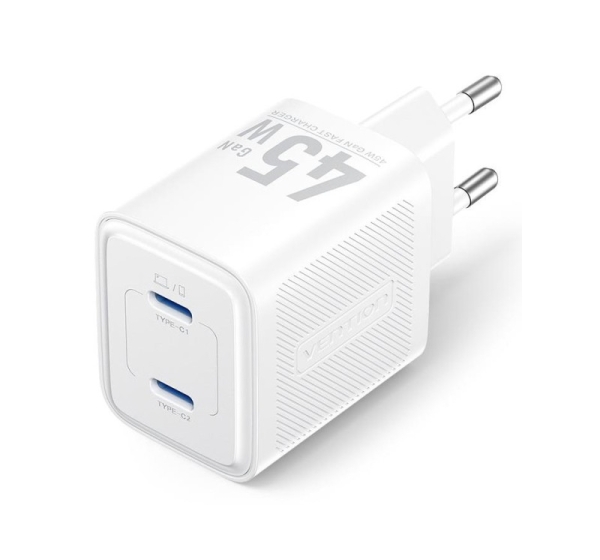 MOBILE CHARGER WALL 45W USB-C/2P WHITE FEFW0-EU VENTION