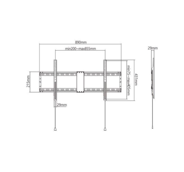 TV SET ACC WALL MOUNT 43-90"/WM-90F-01 GEMBIRD