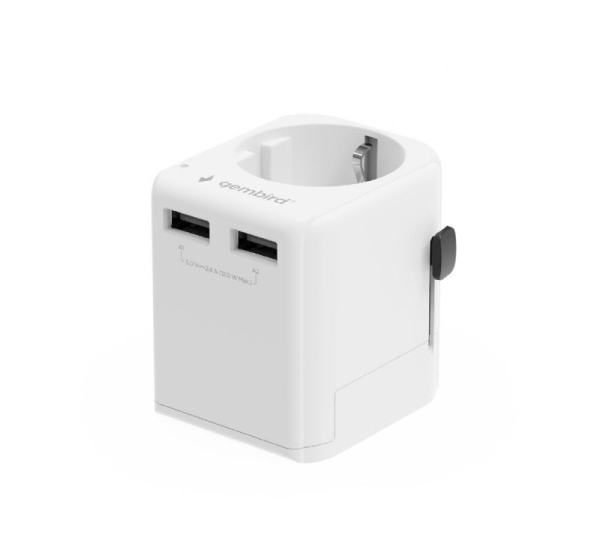 POWER ADAPTER EU TO UNIV. 12W/WHT TPA-EU2A12-01-W GEMBIRD
