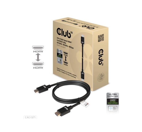 CABLE HDMI TO HDMI 1M/M/M CAC-1371 CLUB3D