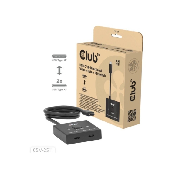 VIDEO SWITCH USB-C 2PORT/CSV-2511 CLUB3D
