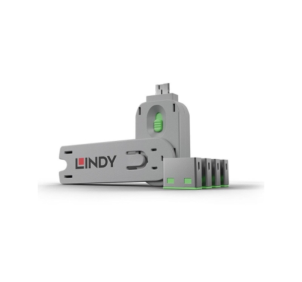 USB PORT BLOCKER 4PACK/GREEN 40451 LINDY