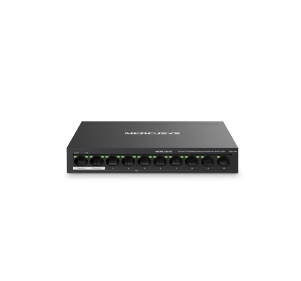 Switch|MERCUSYS|Desktop/pedestal|10x10Base-T / 100Base-TX|PoE+ ports 8|MS110P