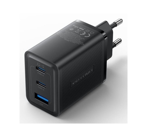 MOBILE CHARGER WALL 65W USB/3P BLACK FERB0-EU VENTION
