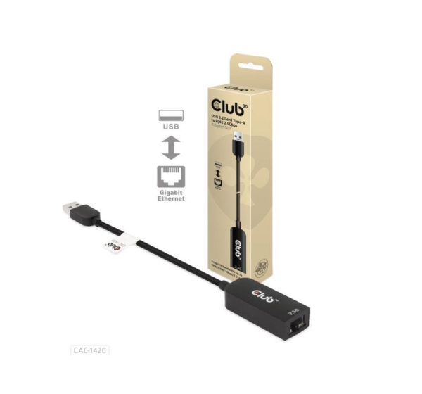 I/O ADAPTER USB3.2 TO RJ45/M/F CAC-1420 CLUB3D
