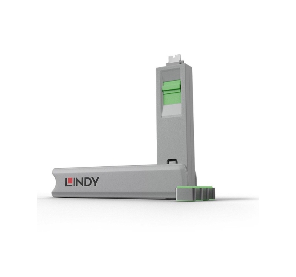 USB PORT TYPE-C BLOCKER 4PACK/GREEN 40426 LINDY