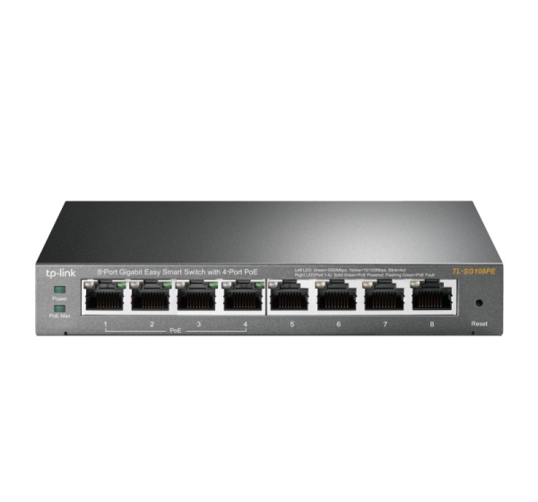 Switch|TP-LINK|PoE ports 4|TL-SG108PE