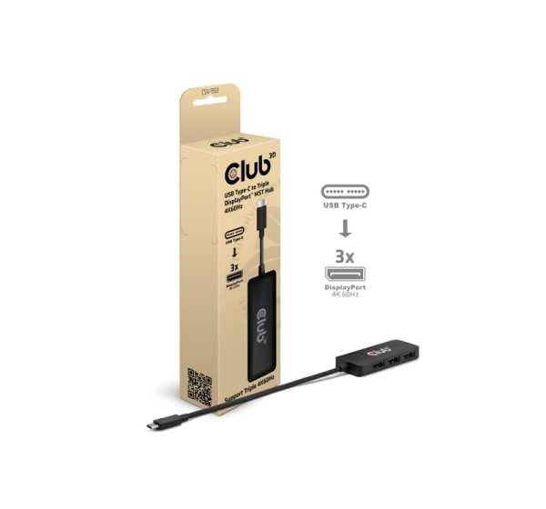 I/O HUB USB-C 3PORT DP/CSV-1553 CLUB3D