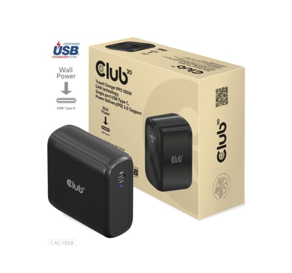 MOBILE TRAVEL CHARGER USB-C/100W CAC-1908EU CLUB3D