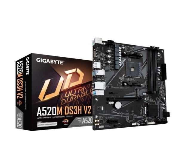 Mainboard|GIGABYTE|AMD A520|SAM4|Micro-ATX|Memory DDR4|Memory slots 4|A520MDS3HV2