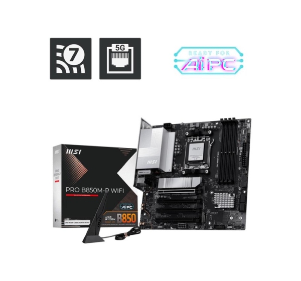 Mainboard|MSI|AMD B850|SAM5|Micro-ATX|Memory DDR5|Memory slots 4|PROB850M-PWIFI
