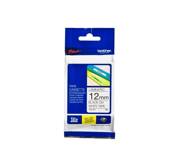 Brother TZE-231 laminated tape black on white 12mm*8m