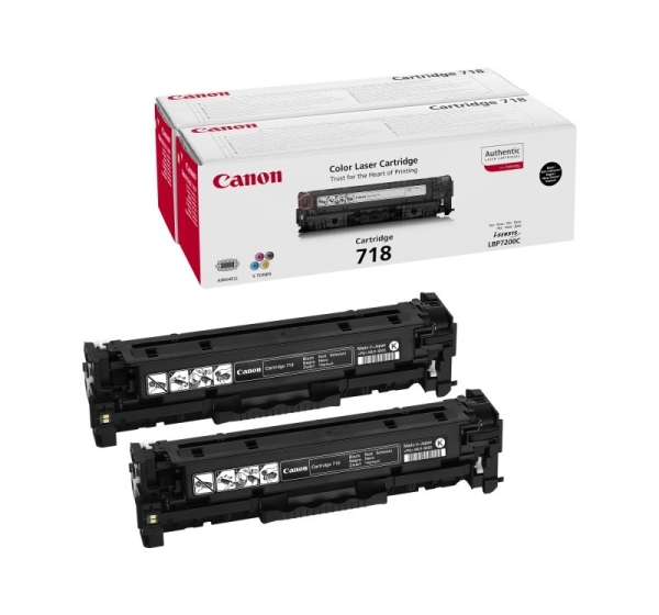 Canon cartridge 718 black, 2 pcs, contract