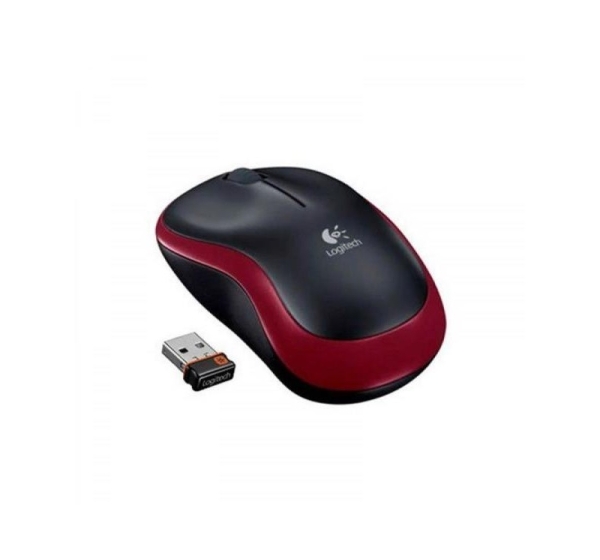 Logitech M185 - Optical mouse - red
