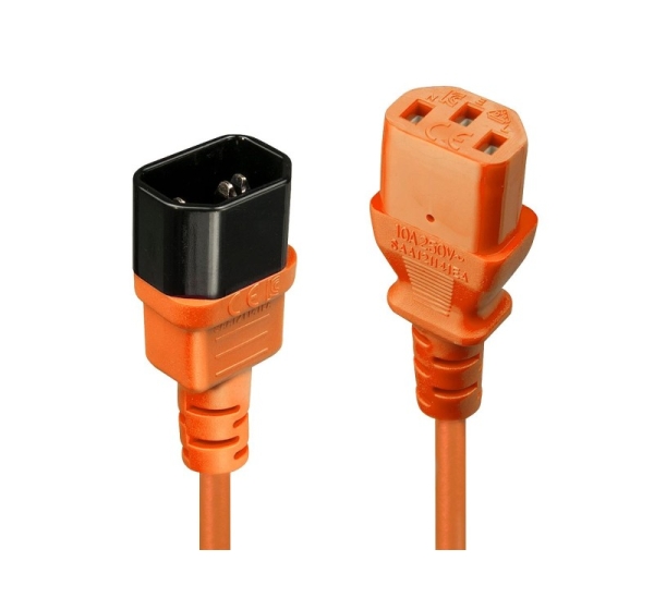 CABLE POWER IEC EXTENSION 2M/ORANGE 30475 LINDY