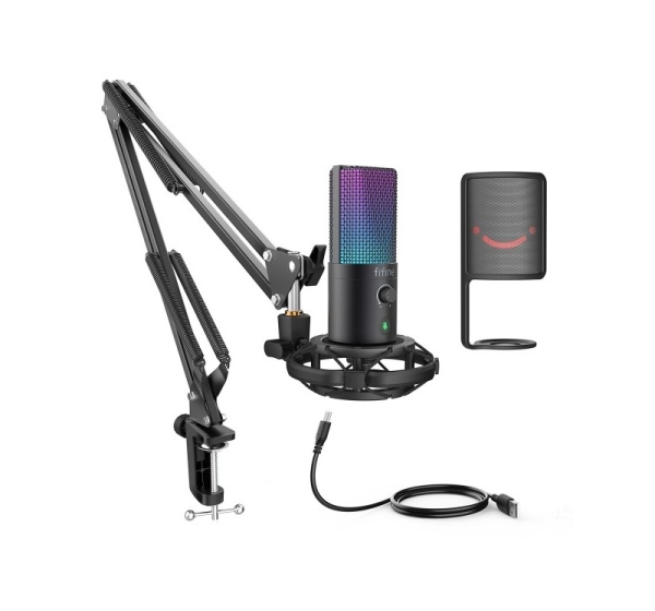 FIFINE T669 PRO3 Wired Microphone with RGB Lighting and Stand | USB FIFINET669PRO3