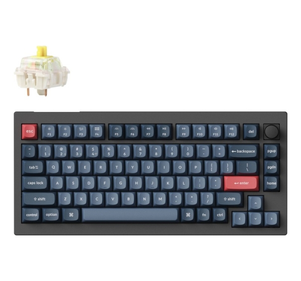 Keychron V1 Max RGB - US Layout - Hot-Swappable Gateron Jupiter Banana Wireless Keyboard