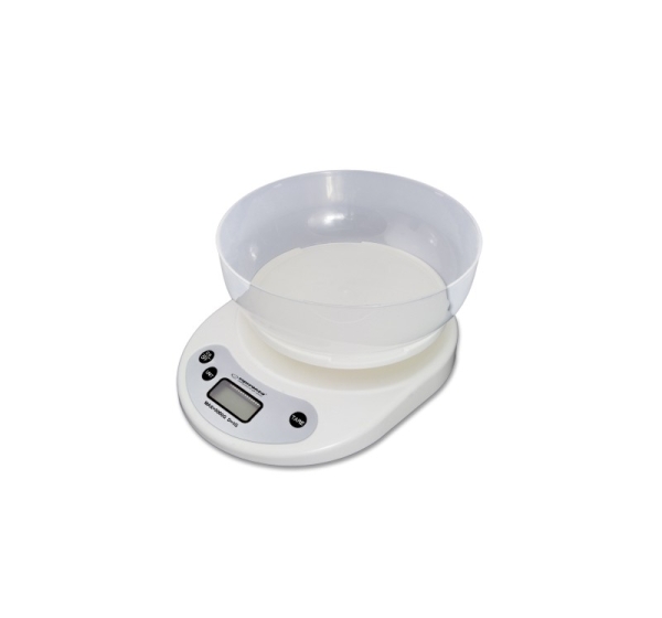 Esperanza EKS007 Kitchen scale with a bowl. White Electronic kitchen scale
