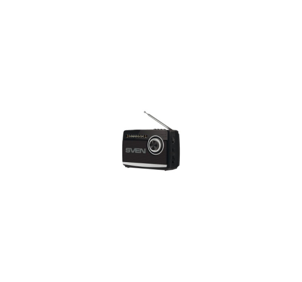 Speaker SVEN SRP-155, black (3W, Bluetooth, FM/AM/SW, USB, microSD, flashlight, battery)