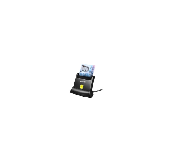 Universal desktop USB contact Smart/ID card reader with long USB-A cable.