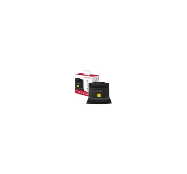 Axagon desktop stand reader Smart card / ID card AXAGON CRE-SM2 with USB 2.0 interface include SD, microSD and SIM card slots.