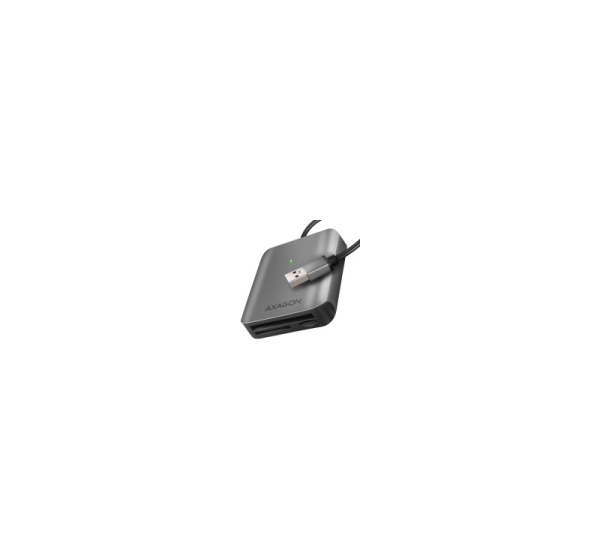 Axagon Aluminum high-speed USB-A 3.2 Gen 1 memory card reader. 3 slots, UHS-II.