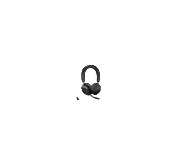 JABRA EVOLVE2 75, Link390a MS Stereo Black, EVOLVE2 75 headset Black MS, Link 380 BT adapter USB-A MS,1.2m USB-C to USB-A cable, carry pouch, warranty and warning (safety leaflets)