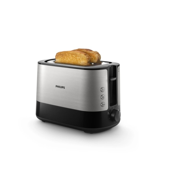 Philips Viva Collection Toaster HD2637/90 Extra wide 2 slots toaster Built in bun warmer Black/Damaged package HD2637/90?/PACKAGE