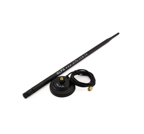 Alfa ARS-N19M 2.4GHz 9dBi Magnetic Dipole Antenna RP-SMA for Wi‑Fi Adapters
