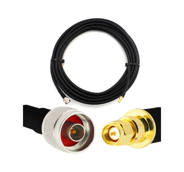 SMA Male to N Male 20m Flexible Coaxial Cable — LMR400 UF UltraFlex equivalent