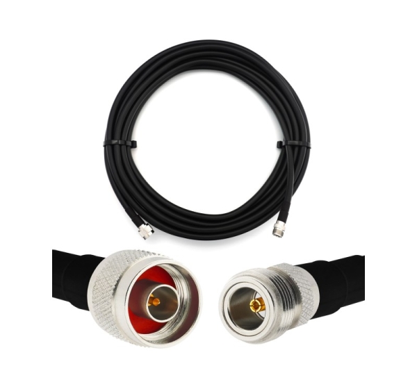 N Male to N Female 15m Flexible Coaxial Cable — LMR400 UF UltraFlex equivalent