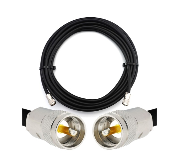 PL259 to PL259 15m UHF CB Radio Flexible Coaxial Cable — LMR400 UF UltraFlex equivalent