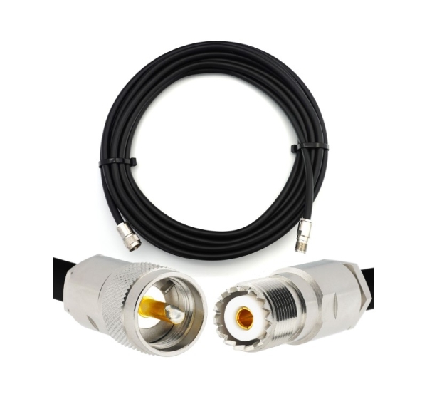PL259 to SO239 7m UHF CB Radio Flexible Coaxial Cable — LMR400 UF UltraFlex equivalent