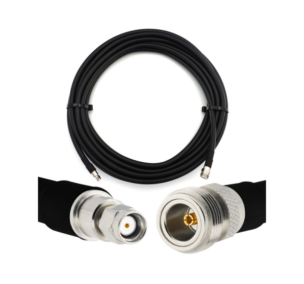 RP-SMA Male to N Female 20m Flexible Coaxial Cable — LMR400 UF UltraFlex equivalent