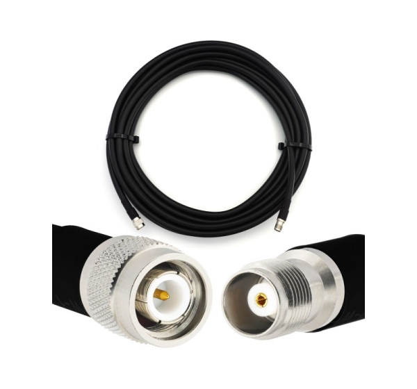TNC Male to TNC Female 5m Flexible Coaxial Cable — LMR400 UF UltraFlex equivalent