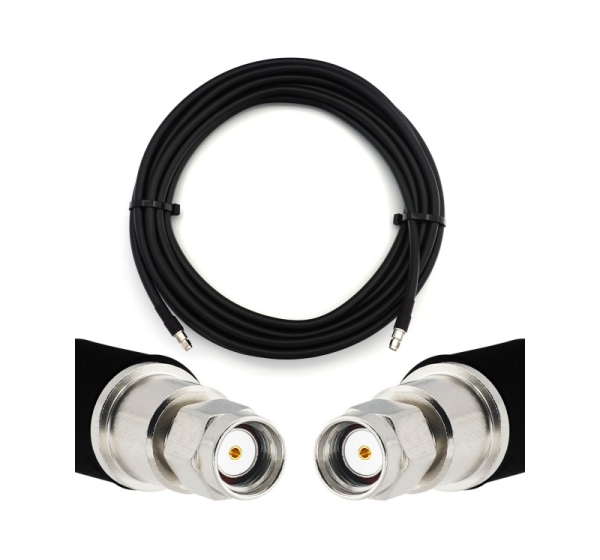 RP-SMA Male to RP-SMA Male 2m Flexible Coaxial Cable — LMR400 UF UltraFlex equivalent