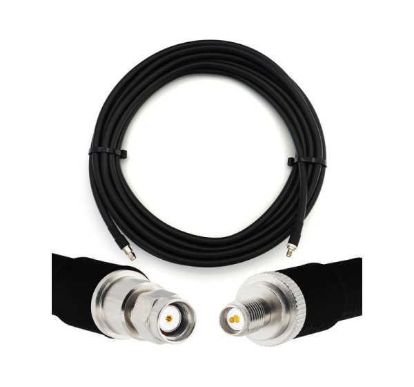 RP-SMA Male to RP-SMA Female 7m Flexible Coaxial Cable — LMR400 UF UltraFlex equivalent