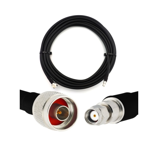 RP-SMA Male to N Male 30m Flexible Coaxial Cable — LMR400 UF UltraFlex equivalent