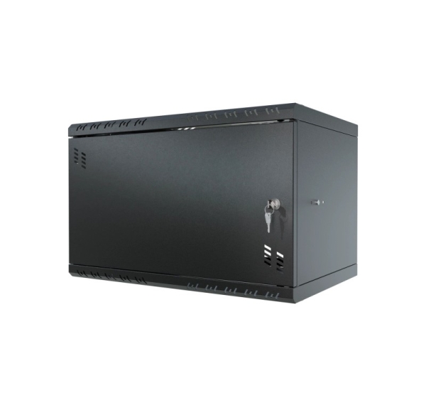 Stalfex 19" 6U Rack Cabinet, 350mm Depth, Metal Door, Black