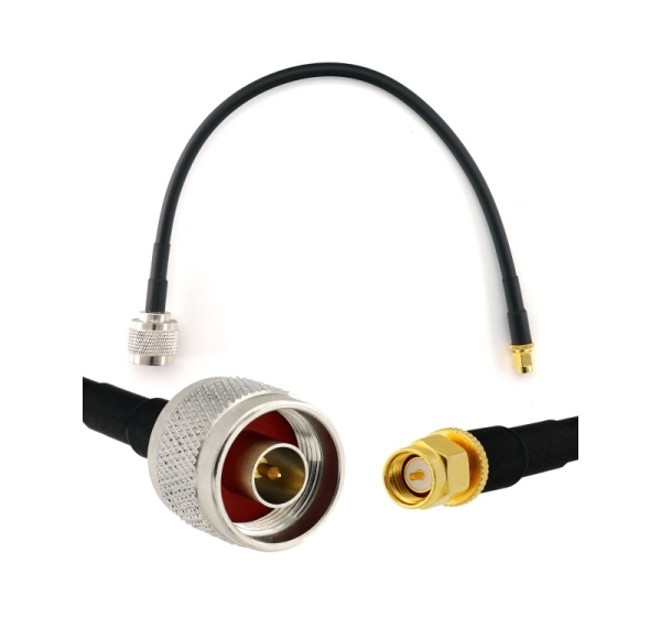 SMA Male to N Male 30cm Coaxial Cable — HF240 (LMR240 equivalent)
