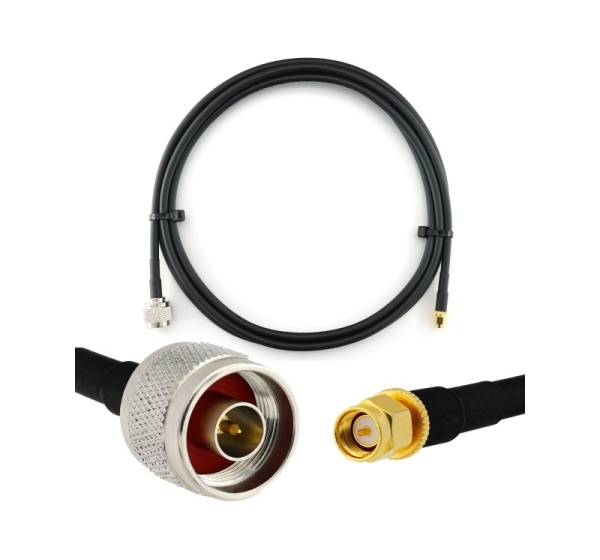 SMA Male to N Male 2m Coaxial Cable — HF240 (LMR240 equivalent)