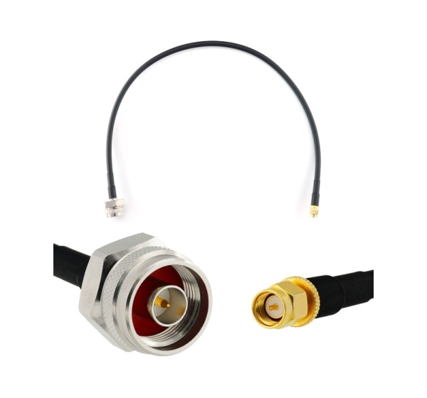 SMA Male to N Male Hex 50cm Coaxial Cable — HF240 (LMR240 equivalent)