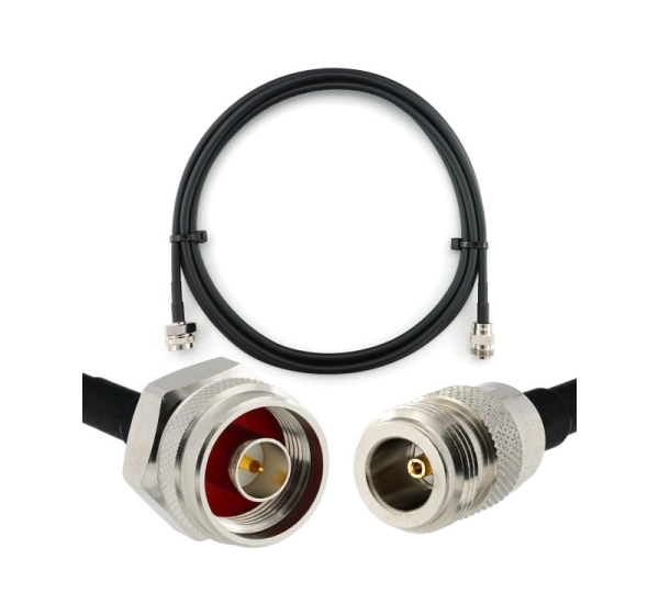 N Male Hex to N Female 2m Coaxial Cable — HF240 (LMR240 equivalent)