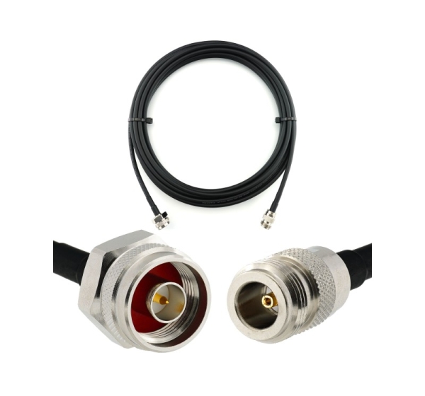 N Male Hex to N Female 10m Coaxial Cable — HF240 (LMR240 equivalent)