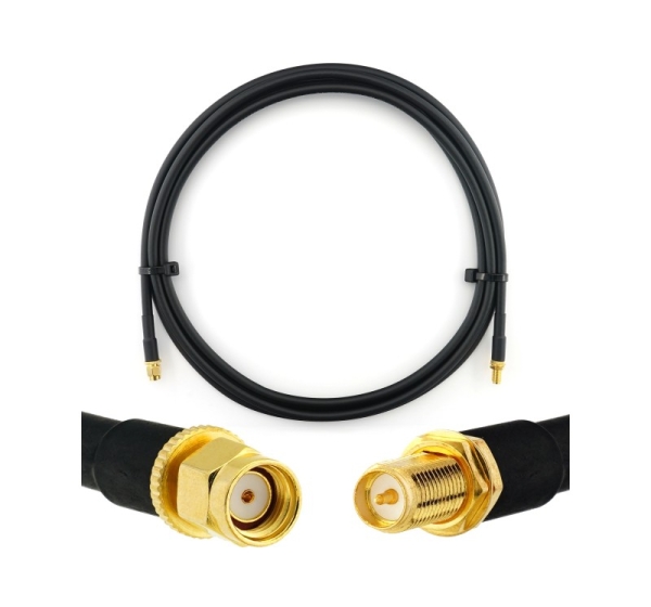 RP-SMA Male to RP-SMA Female 2m Coaxial Cable — HF240 (LMR240 equivalent)
