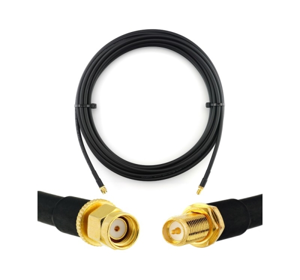 RP-SMA Male to RP-SMA Female 12m Coaxial Cable — HF240 (LMR240 equivalent)